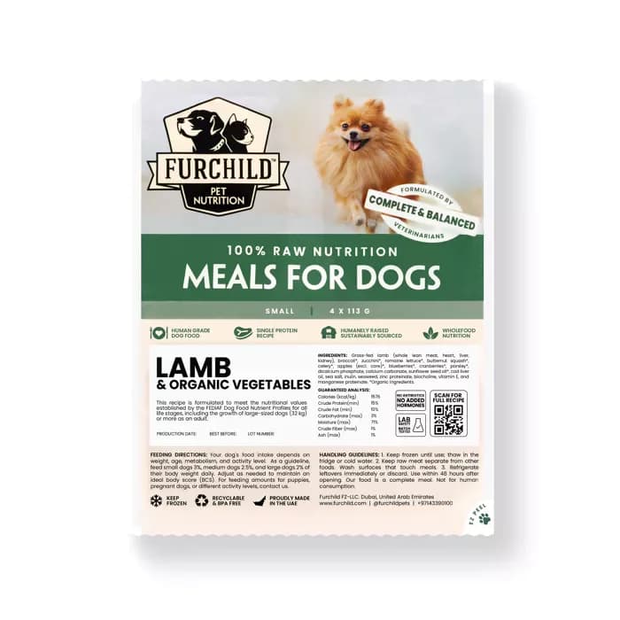 Raw Lamb & Organic Vegetable Meal